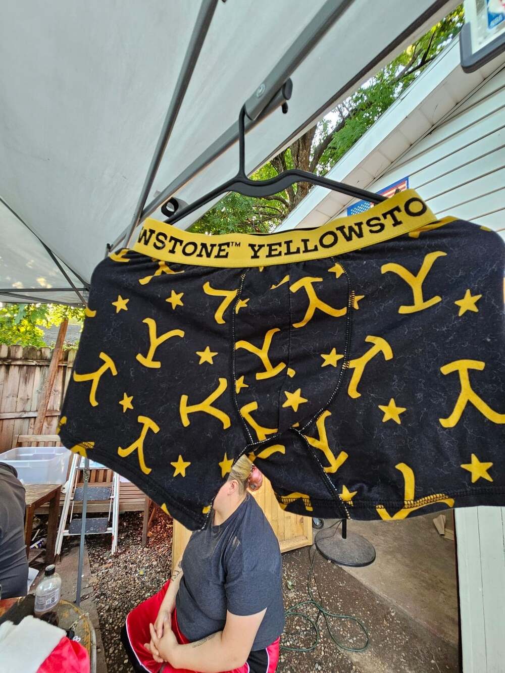 Yellowstone Men's Boxer Briefs Black Yellow Y Star Logo Small